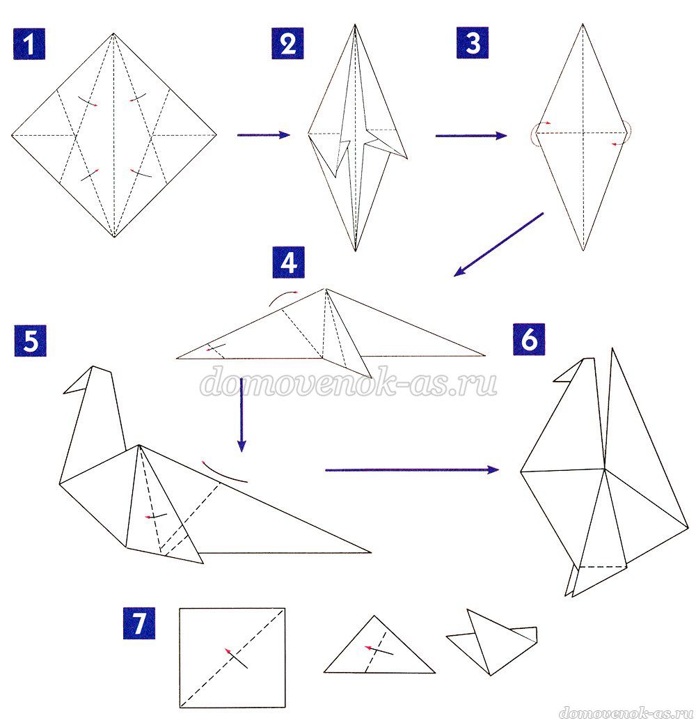 Петух оригами схема сборки | tatneftoil.ru