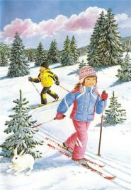 Зимние игры для детей на лыжах
